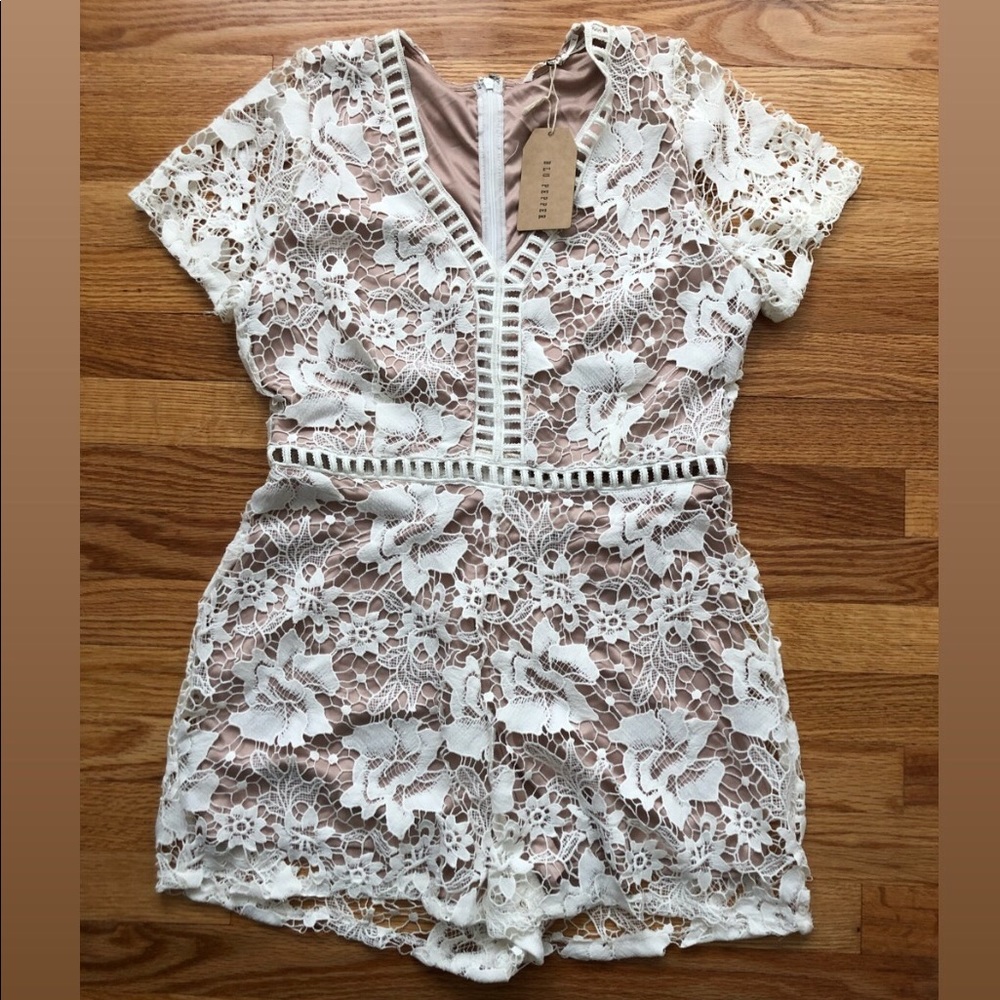 White lace romper